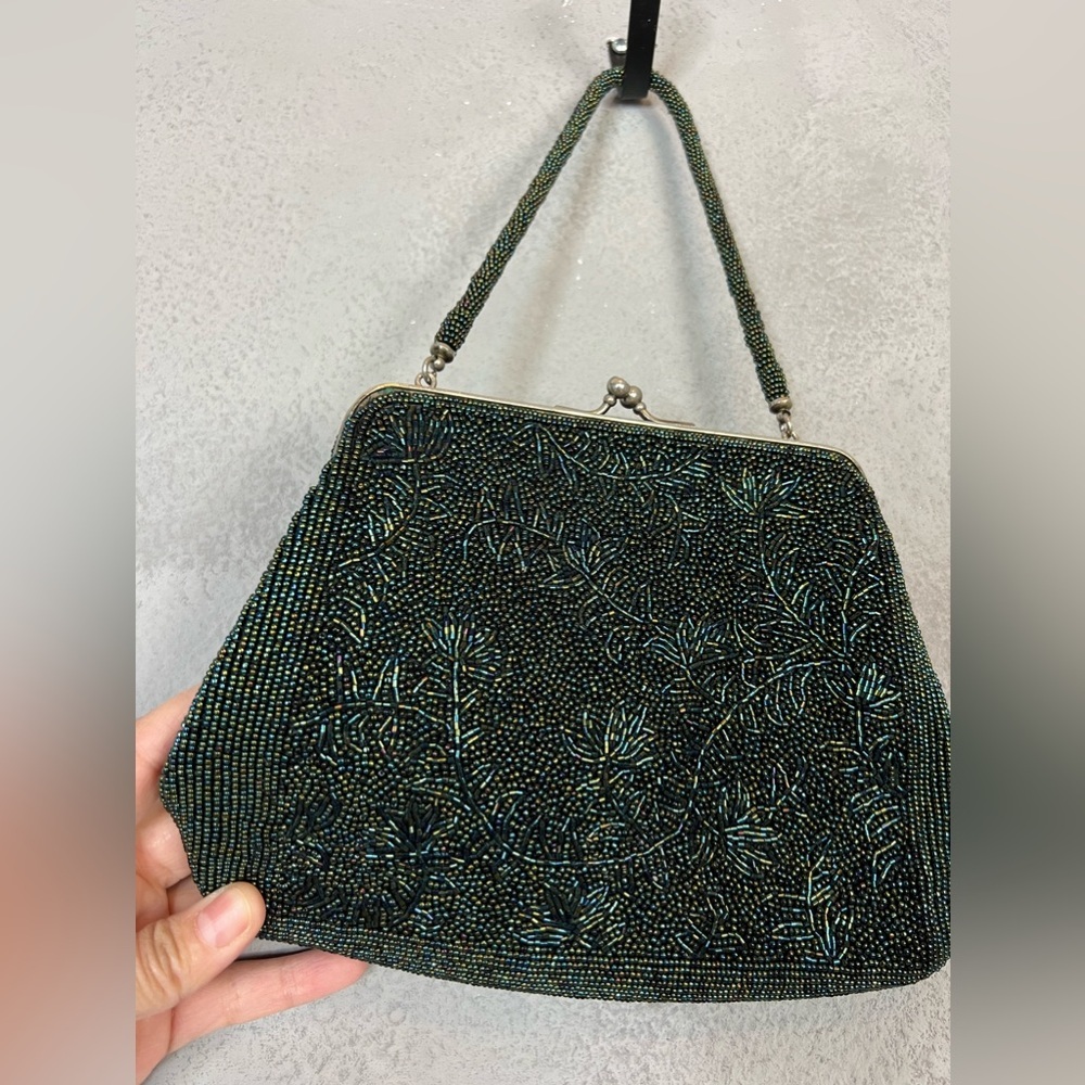Japanese vintage beaded purse Swarovski rhinestones
